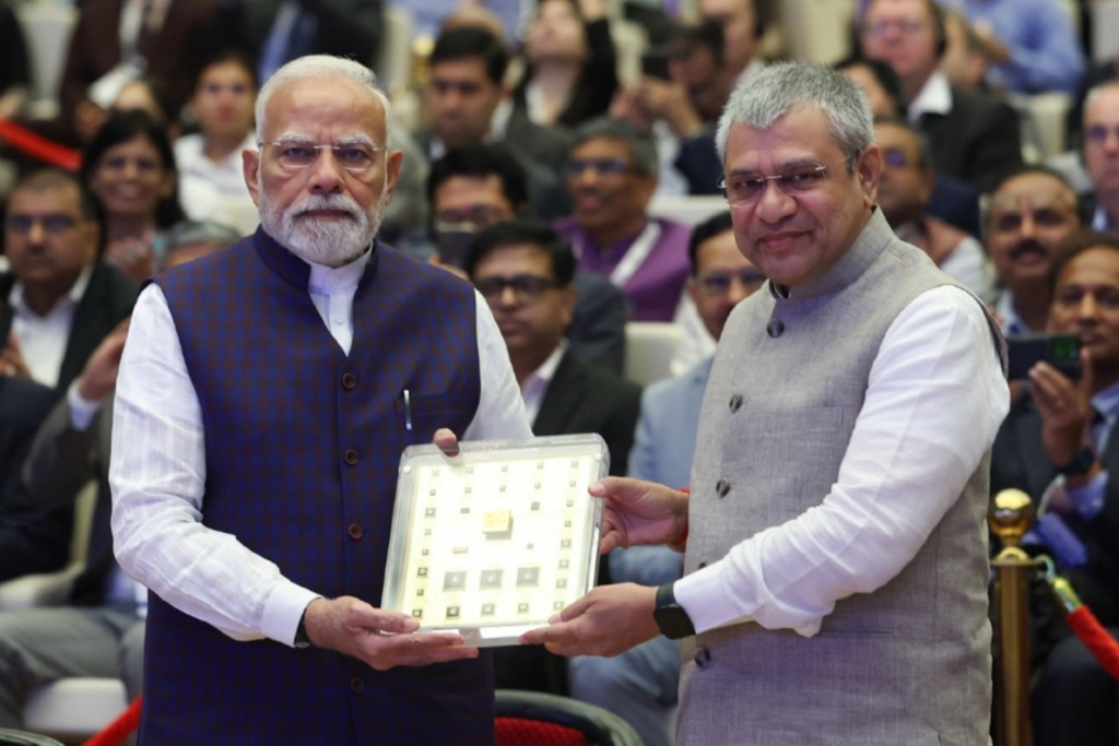 first, narendra, modi, received, India, semiconductor, chip, semicon, india, 2025, inauguration