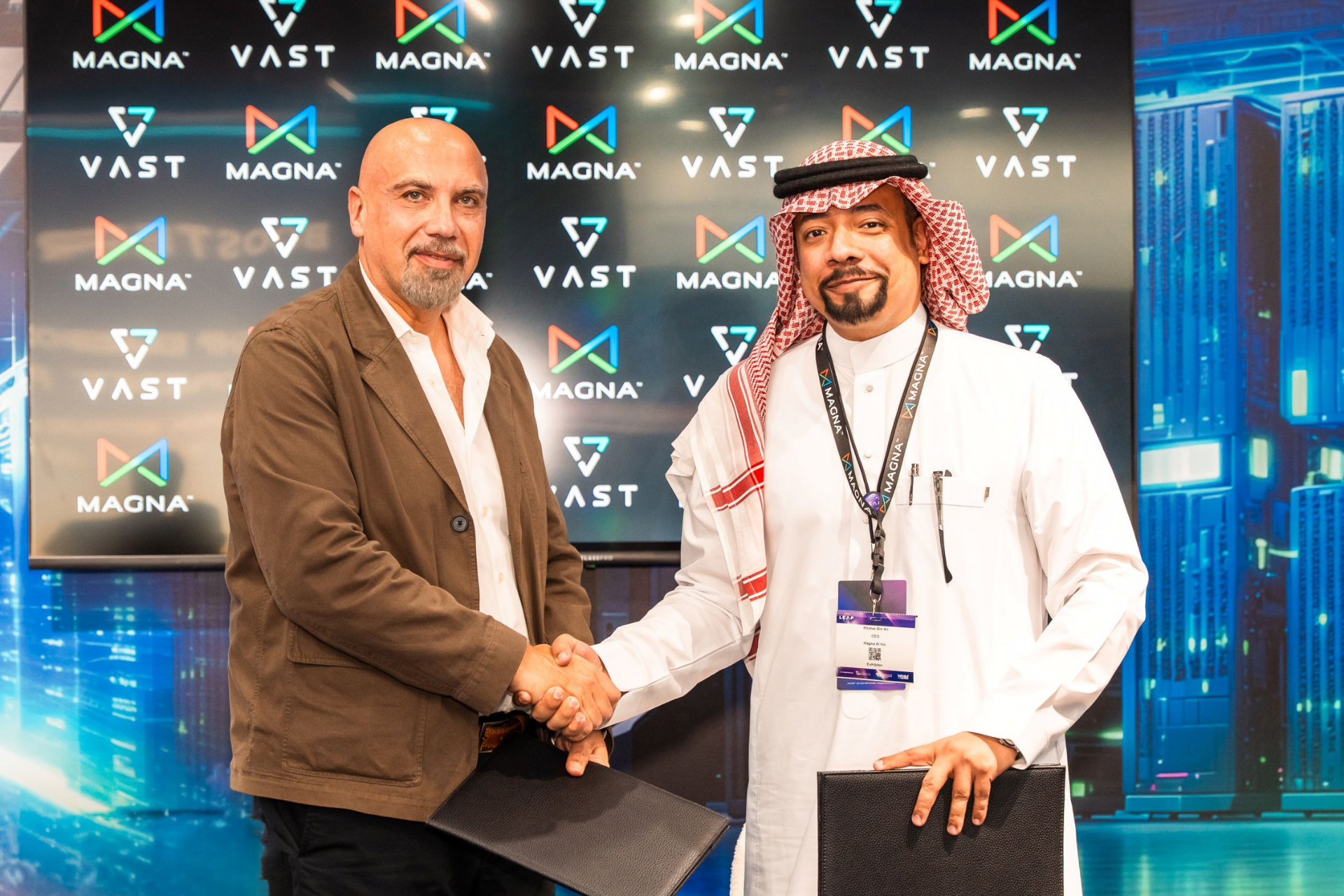 Haider Aziz, General Manager, META, VAST Data and Dr. Moataz BinAli, CEO, Magna AI