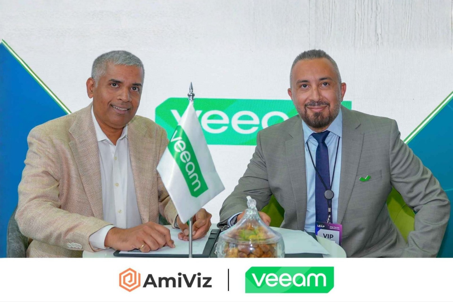 Ramkumar Balakrishnan, CEO, AmiViz and Charbel Zreiby, Channel Director - EMEA East, Veeam